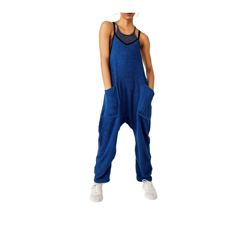 FP Movement by Free People Navy Fleece Drop-Crotch Jumpsuit - Picture 2 of 7